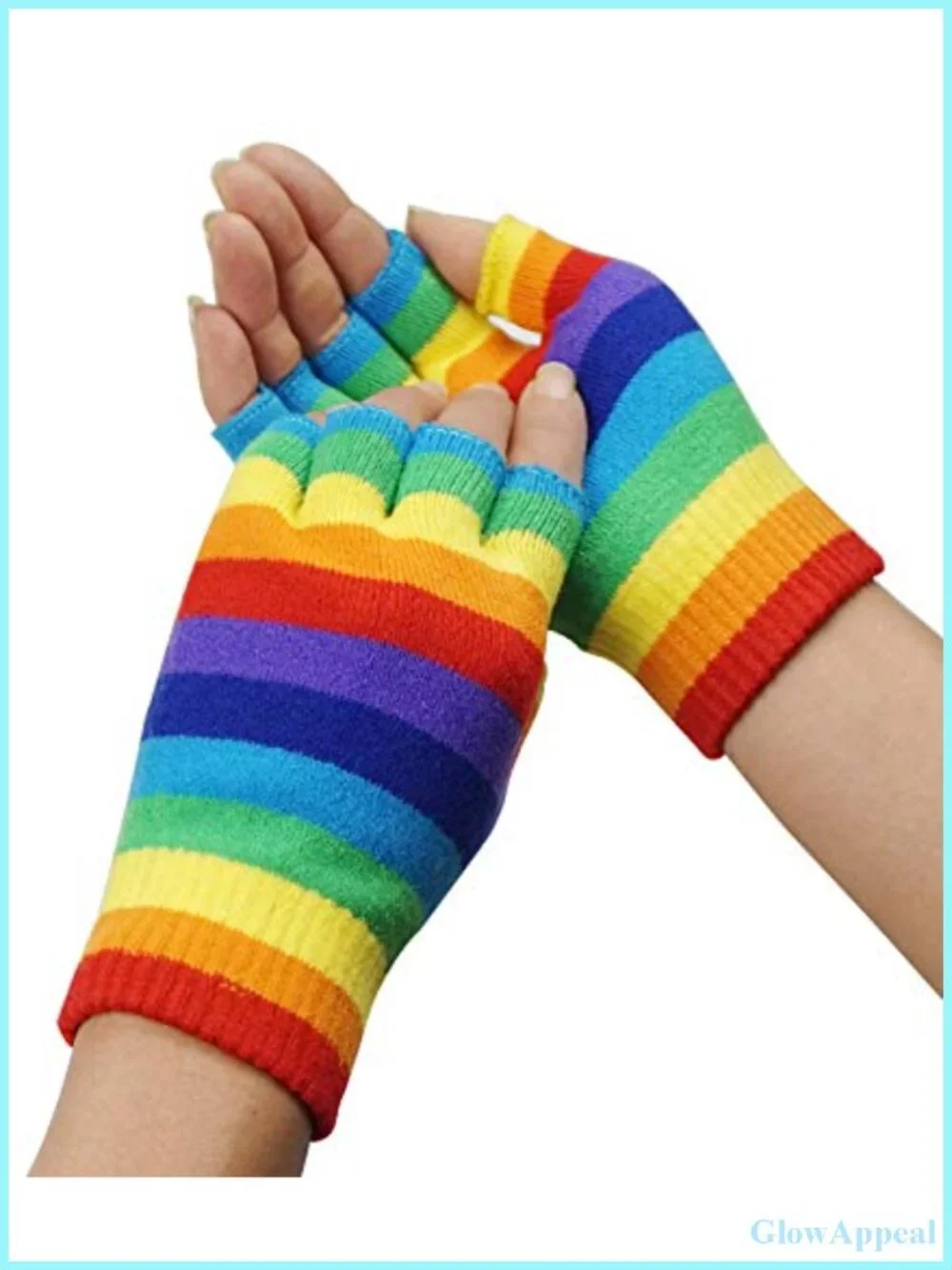 Stretchy Fingerless Hand Warmer Skeleton Gloves - Acrylic Cotton Knit